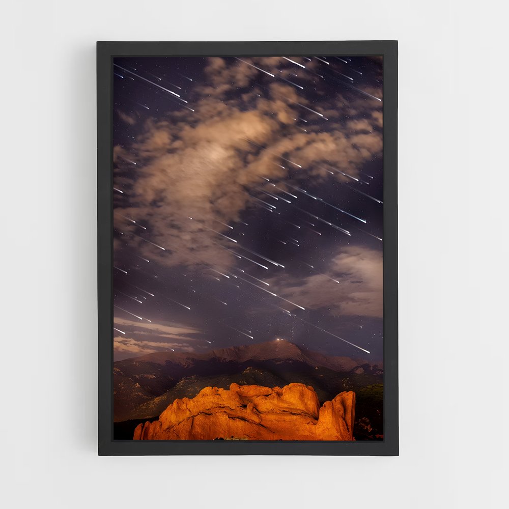 Poster Ciel Étoilé sur Rochers Rouges – affiche Univers (vue 2)